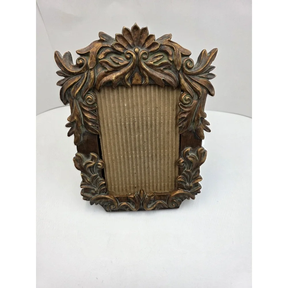 Ornate‎ Resin Picture Frame Bronze Gold Tone 8x10 Holds 4x6.5 Photo Portrait
